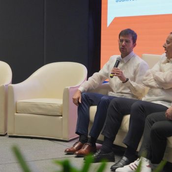 Dr. Mary Ann Carandang, Pilmico’s Nutrition, Innovation & Technical Research Manager, moderates the panel discussion with (from left to right) Dr. Roger Davin, Dr. Bruno Tempesta, and Dr. Maximilian Sim during the Poultry 365 symposium at Hyatt Regency Manila.